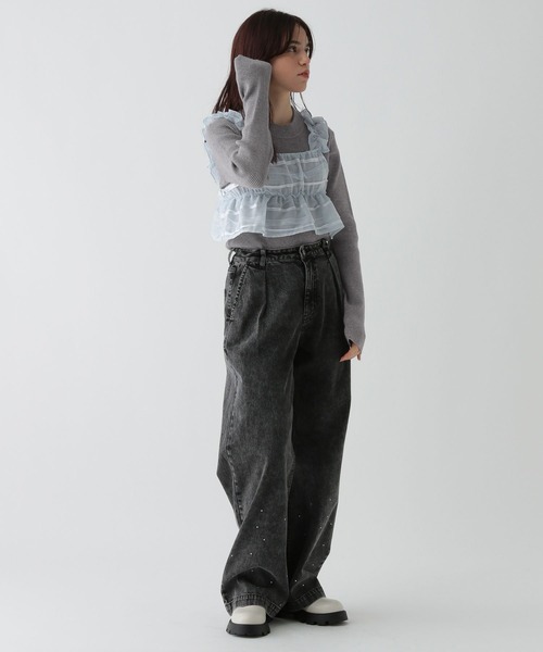 GLOBAL WORK(グローバルワーク)の「2SETメルティ*ビスチェ/AND YUA ANY/142322(ニット/セーター・キッズ・グレー×サックスブルー/ブラック×ブラック・150cm/160cm)」の19枚目の写真