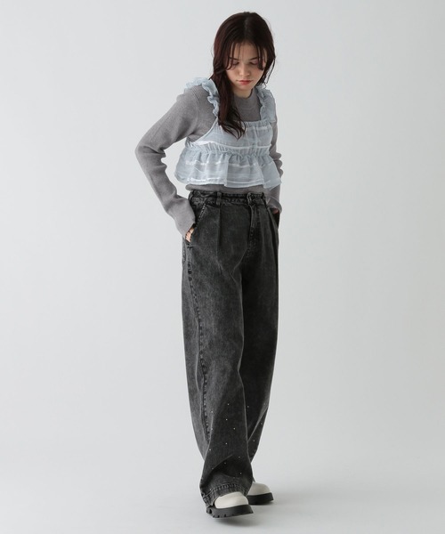 GLOBAL WORK(グローバルワーク)の「2SETメルティ*ビスチェ/AND YUA ANY/142322(ニット/セーター・キッズ・グレー×サックスブルー/ブラック×ブラック・150cm/160cm)」の20枚目の写真