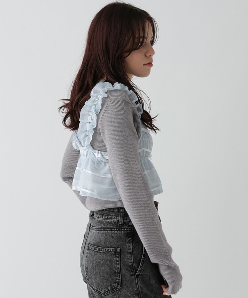 GLOBAL WORK(グローバルワーク)の「2SETメルティ*ビスチェ/AND YUA ANY/142322(ニット/セーター・キッズ・グレー×サックスブルー/ブラック×ブラック・150cm/160cm)」の11枚目の写真