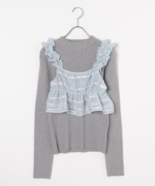 GLOBAL WORK(グローバルワーク)の「2SETメルティ*ビスチェ/AND YUA ANY/142322(ニット/セーター・キッズ・グレー×サックスブルー/ブラック×ブラック・150cm/160cm)」の14枚目の写真