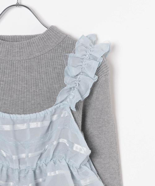 GLOBAL WORK(グローバルワーク)の「2SETメルティ*ビスチェ/AND YUA ANY/142322(ニット/セーター・キッズ・グレー×サックスブルー/ブラック×ブラック・150cm/160cm)」の16枚目の写真