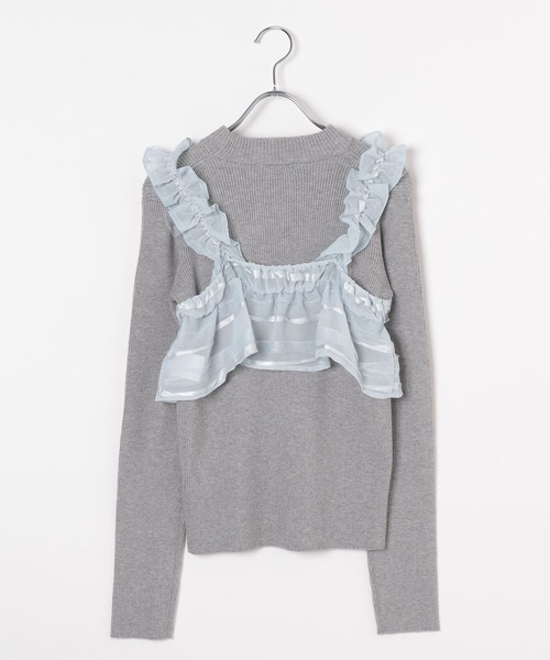 GLOBAL WORK(グローバルワーク)の「2SETメルティ*ビスチェ/AND YUA ANY/142322(ニット/セーター・キッズ・グレー×サックスブルー/ブラック×ブラック・150cm/160cm)」の7枚目の写真