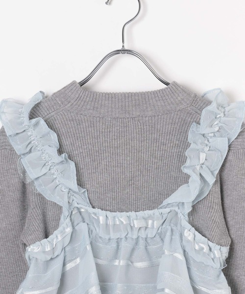 GLOBAL WORK(グローバルワーク)の「2SETメルティ*ビスチェ/AND YUA ANY/142322(ニット/セーター・キッズ・グレー×サックスブルー/ブラック×ブラック・150cm/160cm)」の8枚目の写真