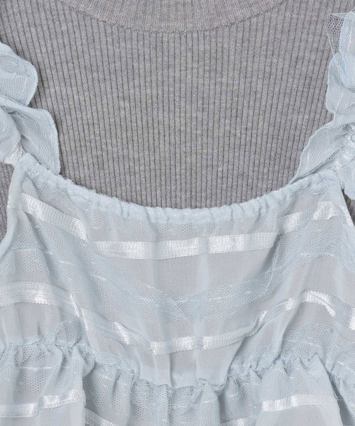 GLOBAL WORK(グローバルワーク)の「2SETメルティ*ビスチェ/AND YUA ANY/142322(ニット/セーター・キッズ・グレー×サックスブルー/ブラック×ブラック・150cm/160cm)」の9枚目の写真