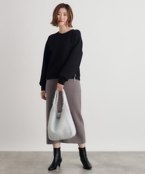 grove（グローブ）の「◆ラメニットショルダー（トートバッグ・レディース・チャコールグレー/オフホワイト/グレー・00）」の5枚目の写真