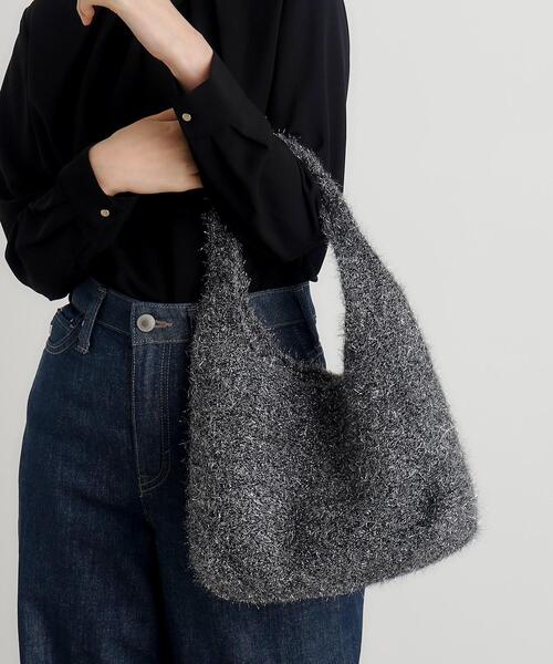 grove（グローブ）の「◆ラメニットショルダー（トートバッグ・レディース・チャコールグレー/オフホワイト/グレー・00）」の8枚目の写真