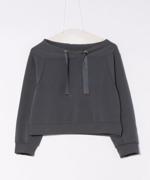 12Twelve Agenda(トゥエルブ アジェンダ)の「フード風サイドスリット9分袖カットソープルオーバー(Tシャツ/カットソー・レディース・ライトグレー/オフホワイト/チャコールグレー/ミント・M)」の7枚目の写真