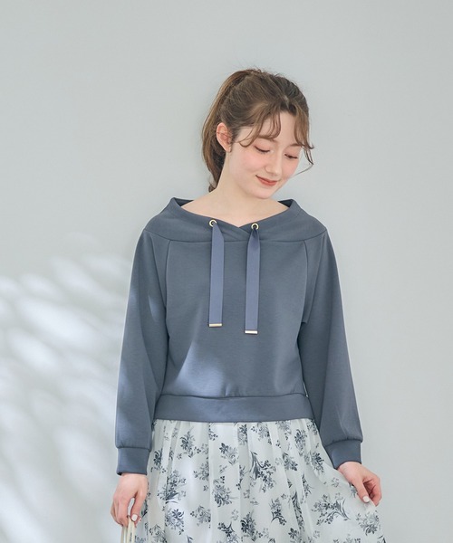 12Twelve Agenda(トゥエルブ アジェンダ)の「フード風サイドスリット9分袖カットソープルオーバー(Tシャツ/カットソー・レディース・ライトグレー/オフホワイト/チャコールグレー/ミント・M)」の17枚目の写真