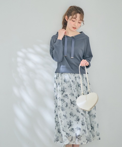 12Twelve Agenda(トゥエルブ アジェンダ)の「フード風サイドスリット9分袖カットソープルオーバー(Tシャツ/カットソー・レディース・ライトグレー/オフホワイト/チャコールグレー/ミント・M)」の22枚目の写真