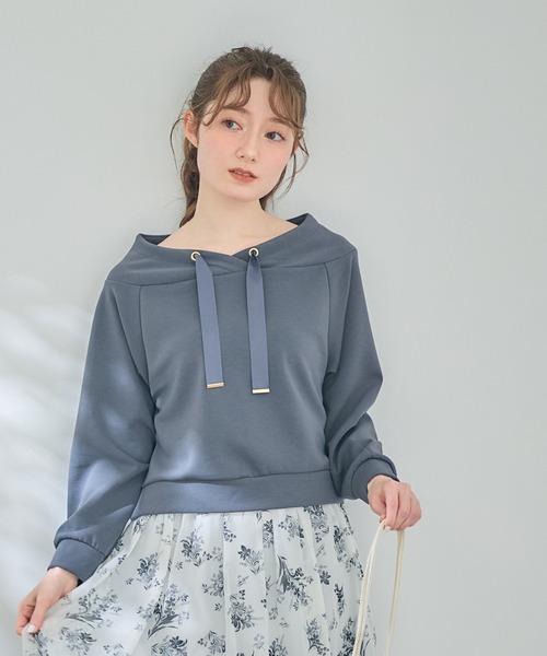12Twelve Agenda(トゥエルブ アジェンダ)の「フード風サイドスリット9分袖カットソープルオーバー(Tシャツ/カットソー・レディース・ライトグレー/オフホワイト/チャコールグレー/ミント・M)」の16枚目の写真