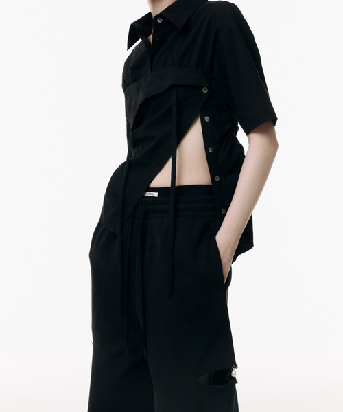 JOSE MOON(ジョゼムーン)の「SLIT SWEAT PANTS with PEARL/スリットスウェットパンツウィズパール(スウェットパンツ・レディース・ブラック/グレー/ホワイト・36/38)」の22枚目の写真