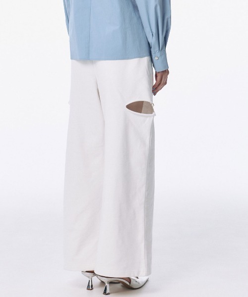 SLIT SWEAT PANTS with PEARL/スリットスウェットパンツウィズパール