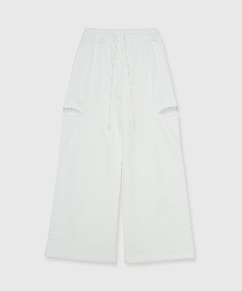 SLIT SWEAT PANTS with PEARL/スリットスウェットパンツウィズパール