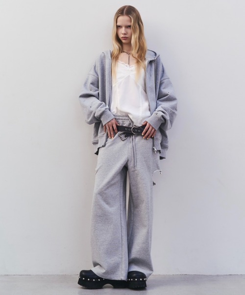 SLIT SWEAT PANTS with PEARL/スリットスウェットパンツウィズパール