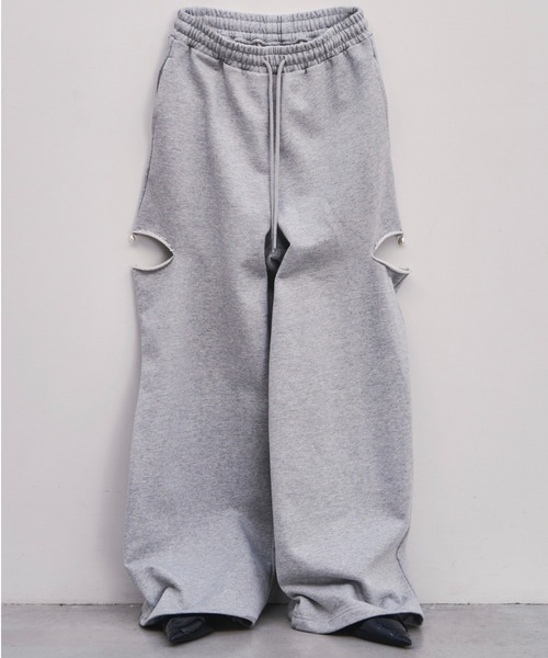 SLIT SWEAT PANTS with PEARL/スリットスウェットパンツウィズパール