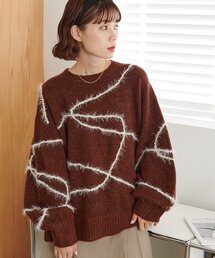 【WEB限定】メランジヤーン線柄プルオーバー