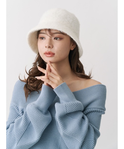 TONAL（トーナル）の「シャギーバケットハット（ハット・レディース・アイボリー/ブラック・FREE）」の15枚目の写真