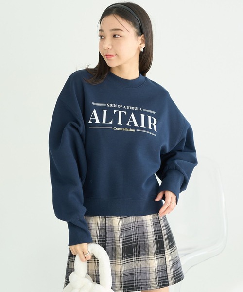 earth music&ecology（アースミュージックアンドエコロジー）の「アソートロゴショートスウェット（スウェット・レディース・チャコールグレー/ピンクベージュ/オートミール/ネイビー・FREE）」の10枚目の写真