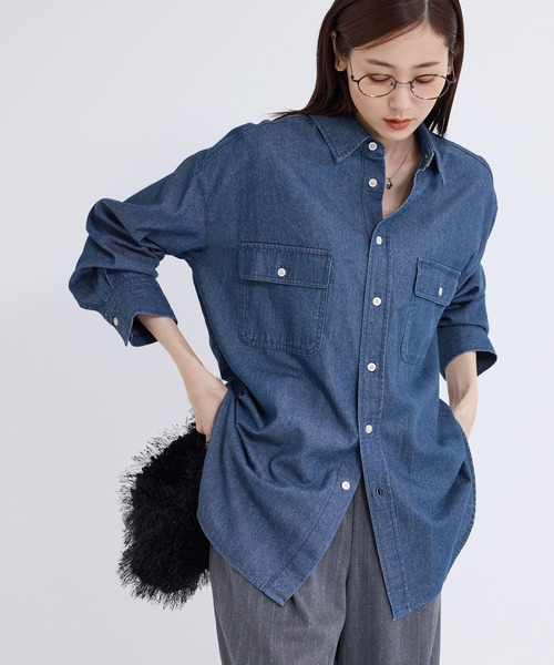 ROPE' PICNIC（ロペピクニック）の「デニムシャツ（シャツ/ブラウス・レディース・ブルー/サックスブルー・38）」の13枚目の写真