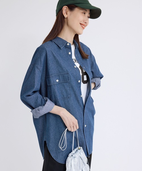 ROPE' PICNIC（ロペピクニック）の「デニムシャツ（シャツ/ブラウス・レディース・ブルー/サックスブルー・38）」の9枚目の写真