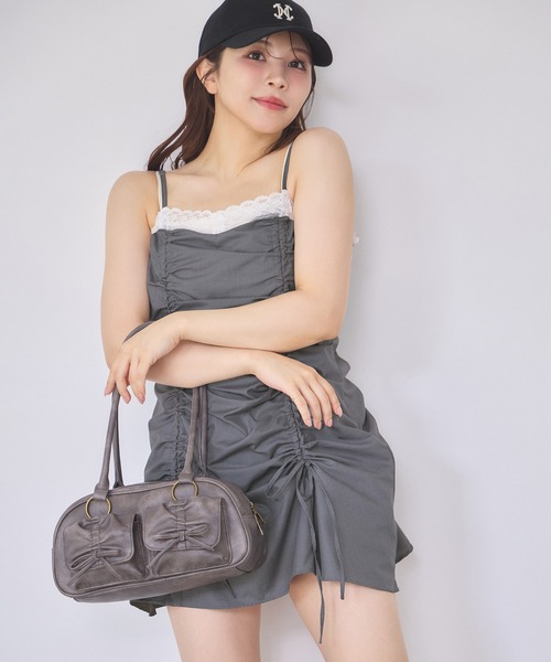 one after another NICE CLAUP（ワンアフターアナザーナイスクラップ）の「ドロストチュニックワンピース（ワンピース・レディース・チャコールグレー/アイボリー/ブラック・FREE）」の17枚目の写真