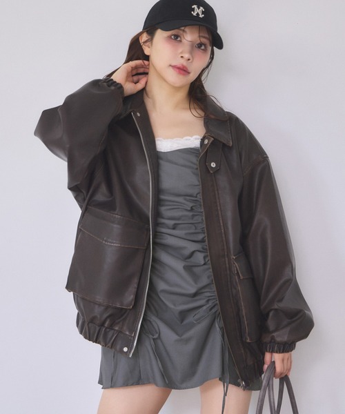 one after another NICE CLAUP（ワンアフターアナザーナイスクラップ）の「ドロストチュニックワンピース（ワンピース・レディース・チャコールグレー/アイボリー/ブラック・FREE）」の19枚目の写真