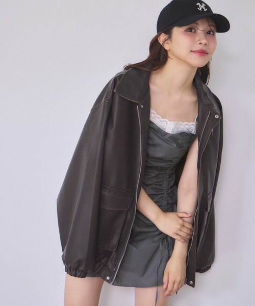 one after another NICE CLAUP（ワンアフターアナザーナイスクラップ）の「ドロストチュニックワンピース（ワンピース・レディース・チャコールグレー/アイボリー/ブラック・FREE）」の20枚目の写真