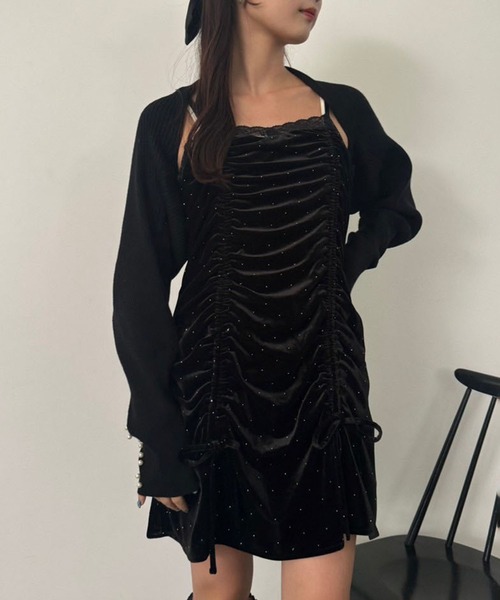 one after another NICE CLAUP（ワンアフターアナザーナイスクラップ）の「ドロストチュニックワンピース（ワンピース・レディース・チャコールグレー/アイボリー/ブラック・FREE）」の5枚目の写真