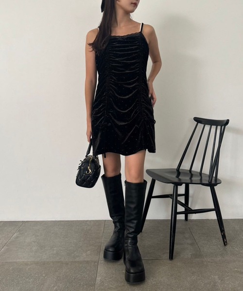 one after another NICE CLAUP（ワンアフターアナザーナイスクラップ）の「ドロストチュニックワンピース（ワンピース・レディース・チャコールグレー/アイボリー/ブラック・FREE）」の8枚目の写真