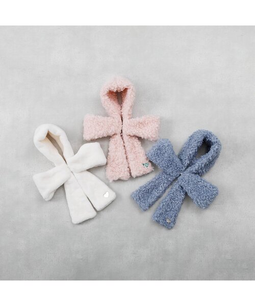 algy（アルジー）の「リボンネック（マフラー・キッズ・オフホワイト/サックスブルー/ピンク・FREE）」の4枚目の写真