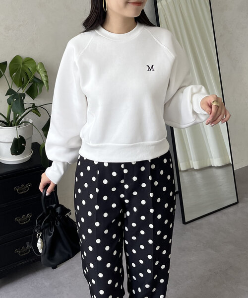 prose verse(プロズヴェール)の「袖ハートM刺繍ロゴ裏起毛スウェット(Tシャツ/カットソー・レディース・オフホワイト/グレー/ピンク/ブラック・MEDIUM)」の12枚目の写真