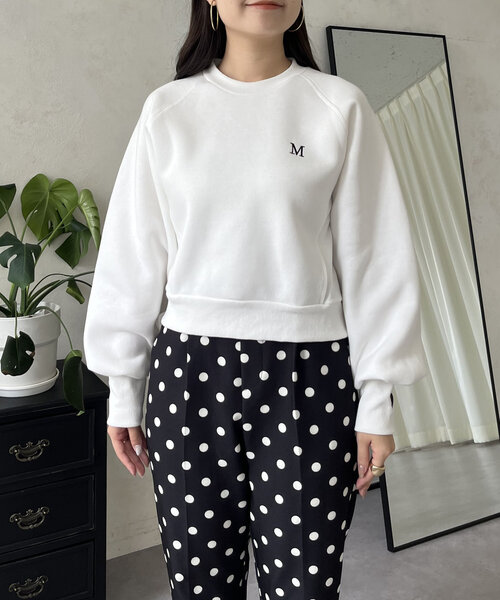prose verse(プロズヴェール)の「袖ハートM刺繍ロゴ裏起毛スウェット(Tシャツ/カットソー・レディース・オフホワイト/グレー/ピンク/ブラック・MEDIUM)」の18枚目の写真
