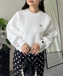 袖ハートM刺繍ロゴ裏起毛スウェット