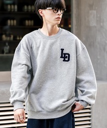 オーバーサイズ裏起毛サガラ刺繍スウェットトレーナー