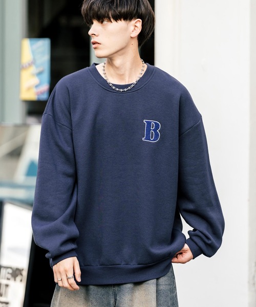 【希少XLサイズ❗️】stone  スウェットトレーナー　ネイビー アディダス(adidas) スウェットトレーナー ドッグ ソックスパッチ