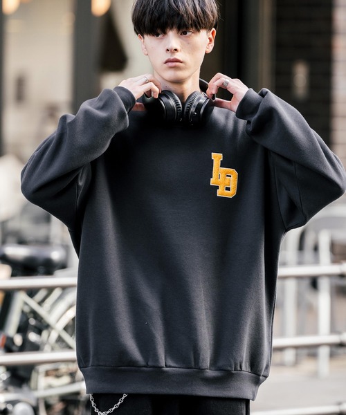 Rocky Monroe(ロッキーモンロー)の「オーバーサイズ裏起毛サガラ刺繍スウェットトレーナー(スウェット・メンズ・チャコール/ネイビー/オートミール/グリーン/グリーン系/杢グレー/アッシュ/チャコールグレー/グレー系/ネイビー系・M/L/XL)」の3枚目の写真