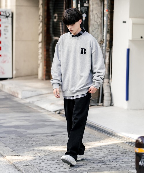 Rocky Monroe(ロッキーモンロー)の「オーバーサイズ裏起毛サガラ刺繍スウェットトレーナー(スウェット・メンズ・チャコール/ネイビー/オートミール/グリーン/グリーン系/杢グレー/アッシュ/チャコールグレー/グレー系/ネイビー系・M/L/XL)」の17枚目の写真