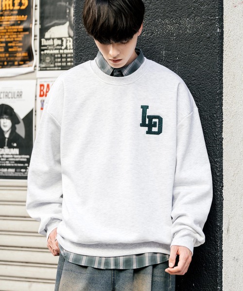 Rocky Monroe(ロッキーモンロー)の「オーバーサイズ裏起毛サガラ刺繍スウェットトレーナー(スウェット・メンズ・チャコール/ネイビー/オートミール/グリーン/グリーン系/杢グレー/アッシュ/チャコールグレー/グレー系/ネイビー系・M/L/XL)」の18枚目の写真