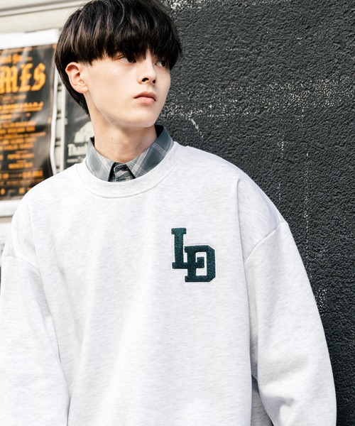 Rocky Monroe(ロッキーモンロー)の「オーバーサイズ裏起毛サガラ刺繍スウェットトレーナー(スウェット・メンズ・チャコール/ネイビー/オートミール/グリーン/グリーン系/杢グレー/アッシュ/チャコールグレー/グレー系/ネイビー系・M/L/XL)」の19枚目の写真