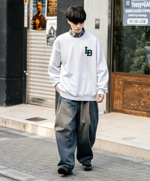 Rocky Monroe(ロッキーモンロー)の「オーバーサイズ裏起毛サガラ刺繍スウェットトレーナー(スウェット・メンズ・チャコール/ネイビー/オートミール/グリーン/グリーン系/杢グレー/アッシュ/チャコールグレー/グレー系/ネイビー系・M/L/XL)」の20枚目の写真