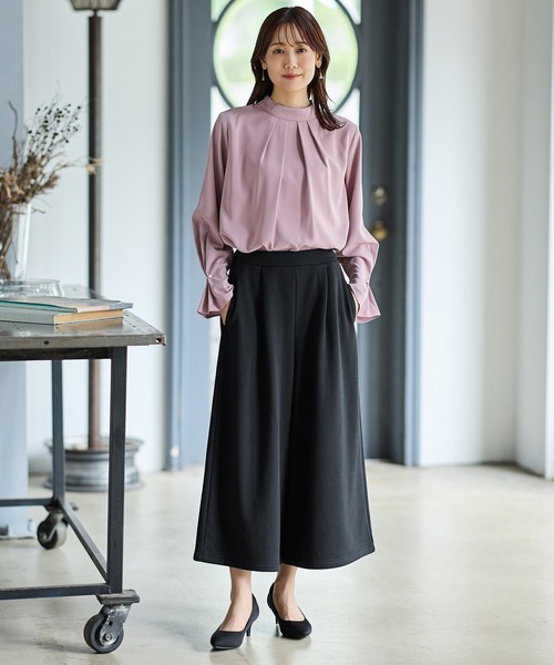 Honeys（ハニーズ）の「【ハニぽか】暖パンあったかガウチョパンツ（その他パンツ・レディース・レッド/ブラック/ネイビー/チャコール/ベージュ・S/M/L/LL/3L）」の11枚目の写真