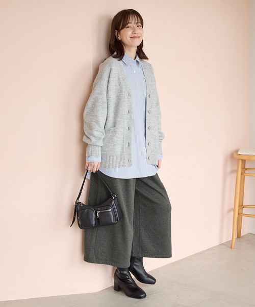 Honeys（ハニーズ）の「【ハニぽか】暖パンあったかガウチョパンツ（その他パンツ・レディース・レッド/ブラック/ネイビー/チャコール/ベージュ・S/M/L/LL/3L）」の10枚目の写真