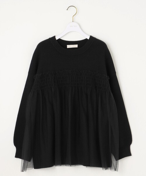 ANY SIS（エニィスィス）の「【洗える】ビスチェ風チュールコンビ ニット（ニット/セーター・レディース・スカイブルー系/ブラック系/アイボリー系・4）」の11枚目の写真