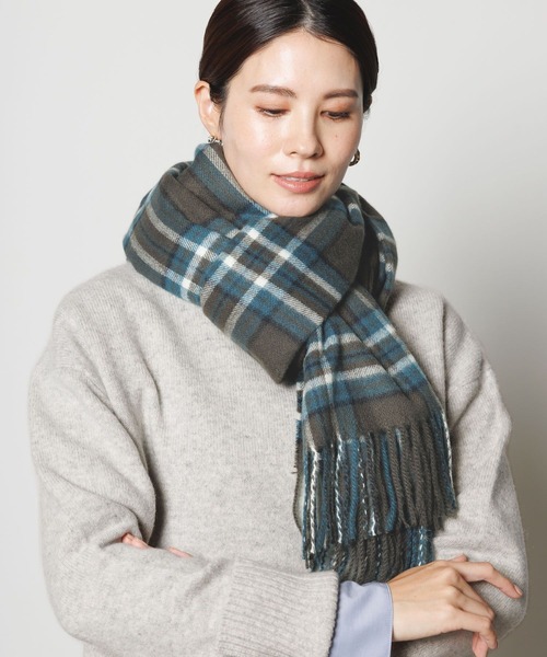 Elura(エルーラ)の「カシミヤタッチチェックストール/152967(ストール/ショール・レディース・ベージュ/グレー/ブラック・ONE SIZE)」の1枚目の写真