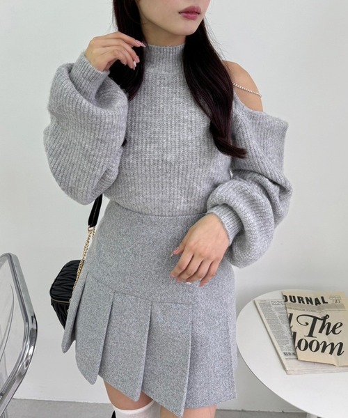 セール】あざと肩あきフェミニンニット（ニット/セーター）｜one after