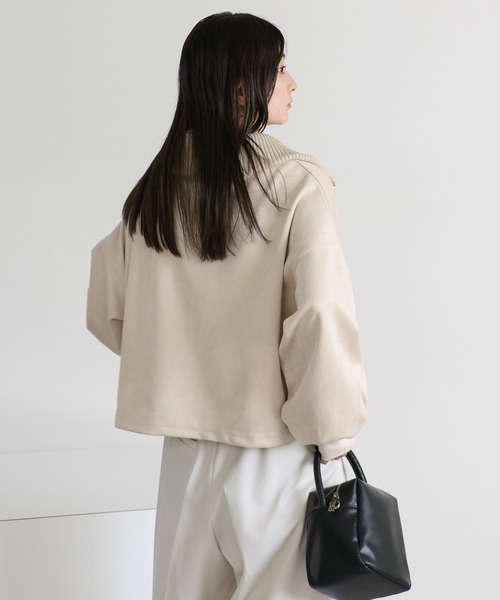 select MOCA（セレクトモカ）の「スエードポンチハーフジップトップス（その他トップス・レディース・アイボリー/ブラック/モカ・FREE）」の13枚目の写真