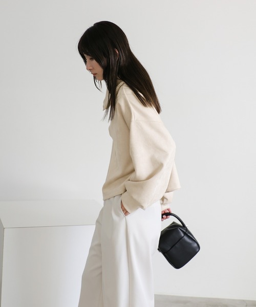 select MOCA（セレクトモカ）の「スエードポンチハーフジップトップス（その他トップス・レディース・アイボリー/ブラック/モカ・FREE）」の15枚目の写真