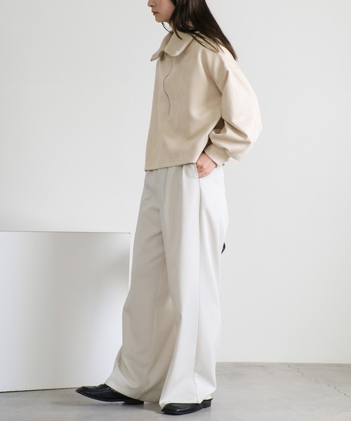 select MOCA（セレクトモカ）の「スエードポンチハーフジップトップス（その他トップス・レディース・アイボリー/ブラック/モカ・FREE）」の11枚目の写真