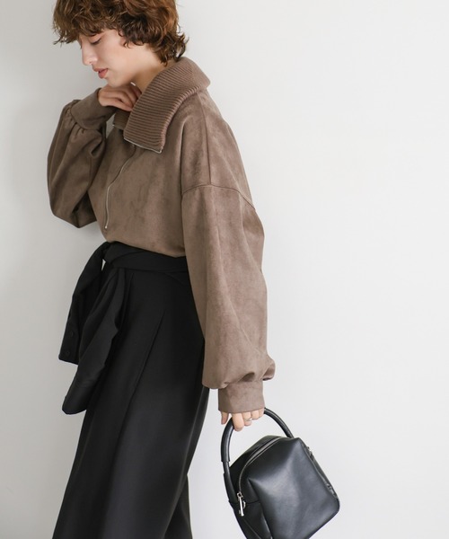 セール】スエードポンチハーフジップトップス（その他トップス