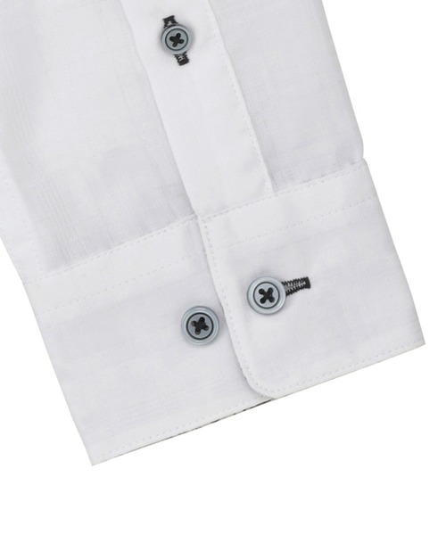 TOKYO SHIRTS（トウキョウシャツ）の「デザインカジュアル長袖シャツ ボタンダウン（ポロシャツ・メンズ・ホワイト・S/M/L/LL）」の3枚目の写真